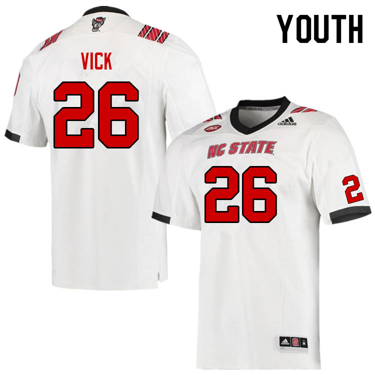 Youth #26 Jackson Vick NC State Wolfpack College Football Jerseys Sale-White